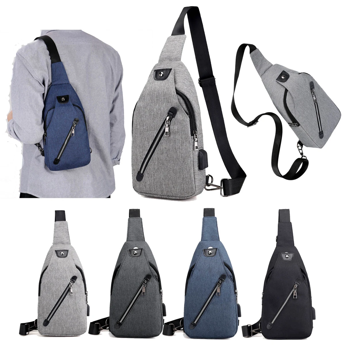 Men's Crossbody Single Shoulder Chest Bag 1