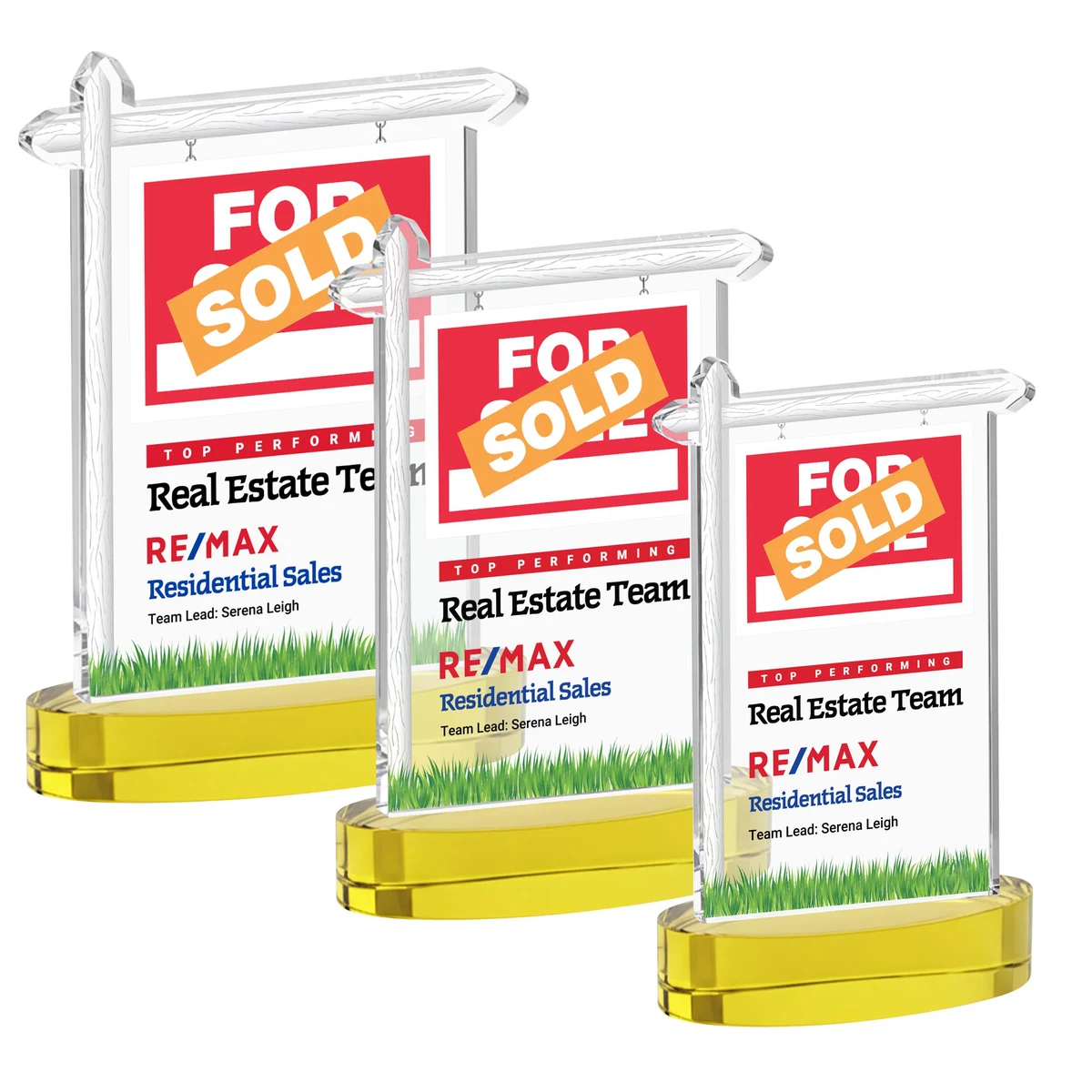 Real Estate VividPrint™ Award on Alberton Base - Gold 1