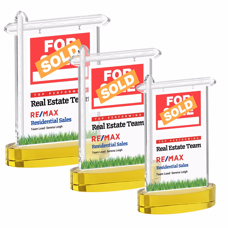 Real Estate VividPrint™ Award on Alberton Base - Gold