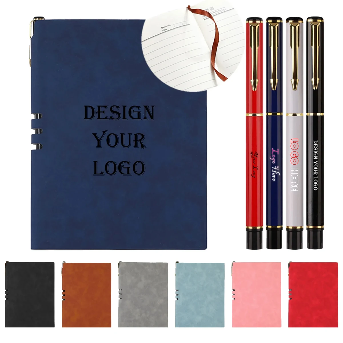 A5 Size Faux Leather Notebook With Metal Pen 1