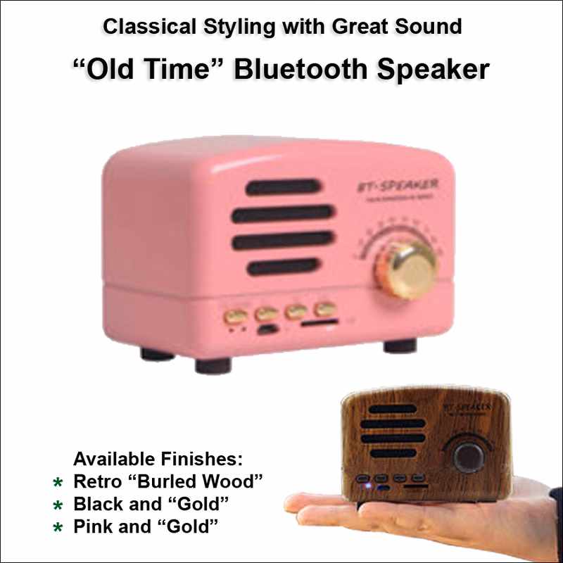 "Old Time" Bluetooth Speaker - Pink