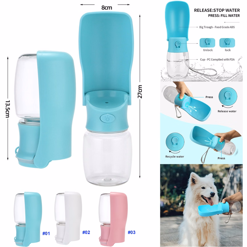 350ml Dog Water Bottle Portable Pet Travel Bowl