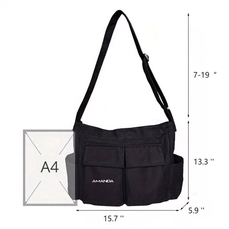 Large Capacity Casual Water Resistant Canvas Crossbody Bag