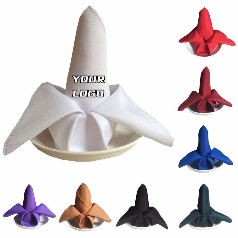 Custom Logo Polyester Table Napkins - 18.9'' x 18.9''