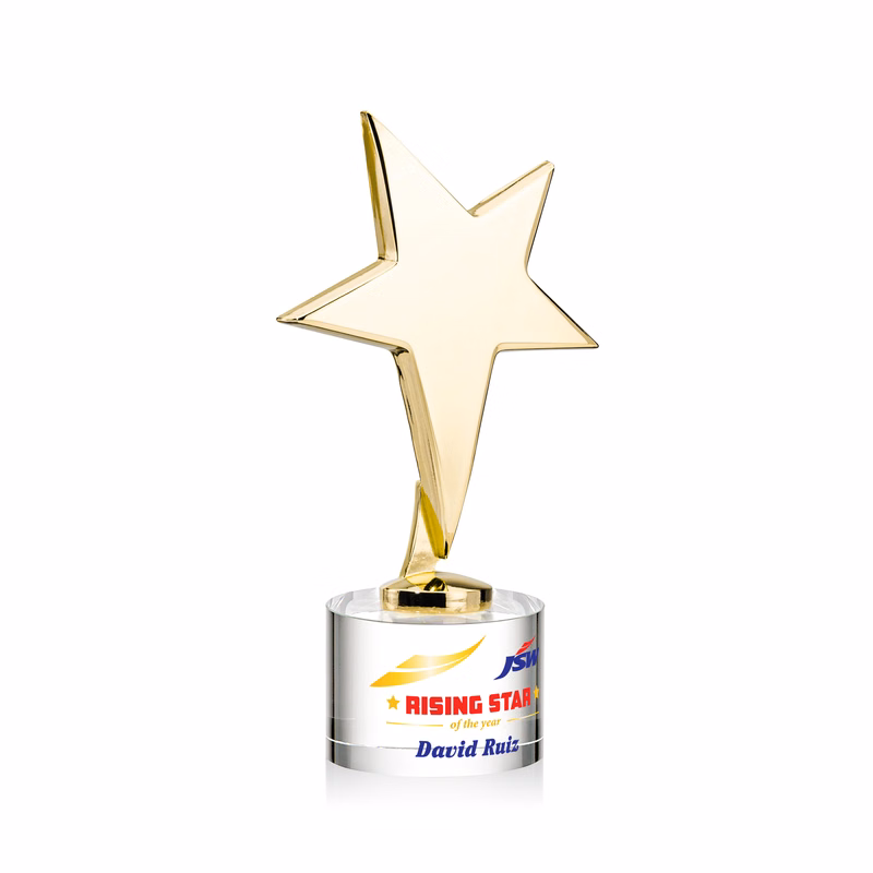 Tuscany Gold Star VividPrint™ Award on Marvel Base - Clear