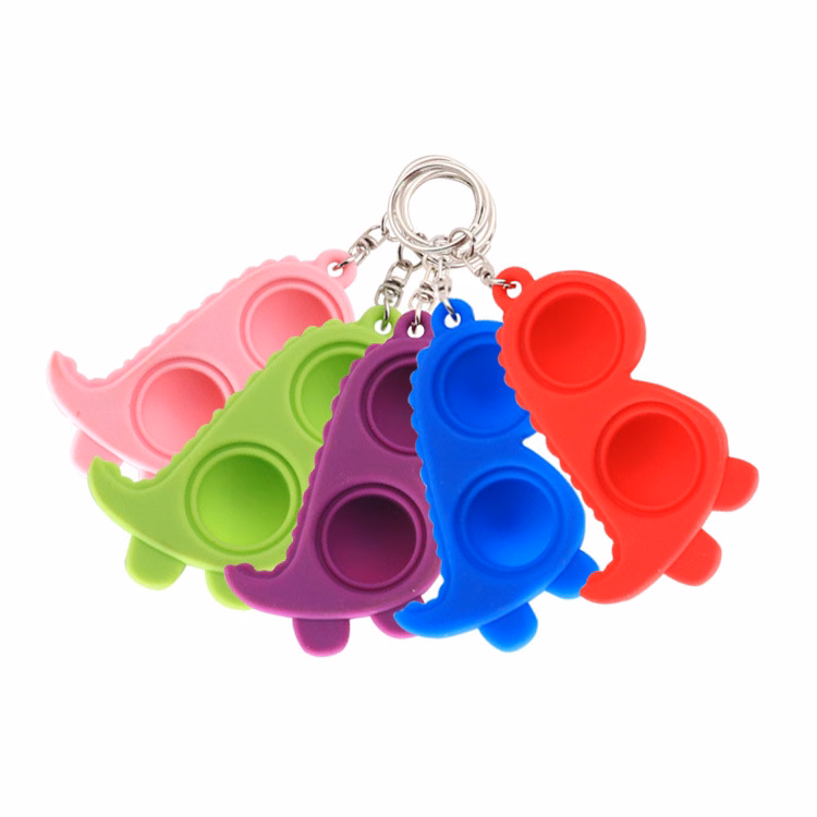 Dinosaur Push Bubble Toy Keychain