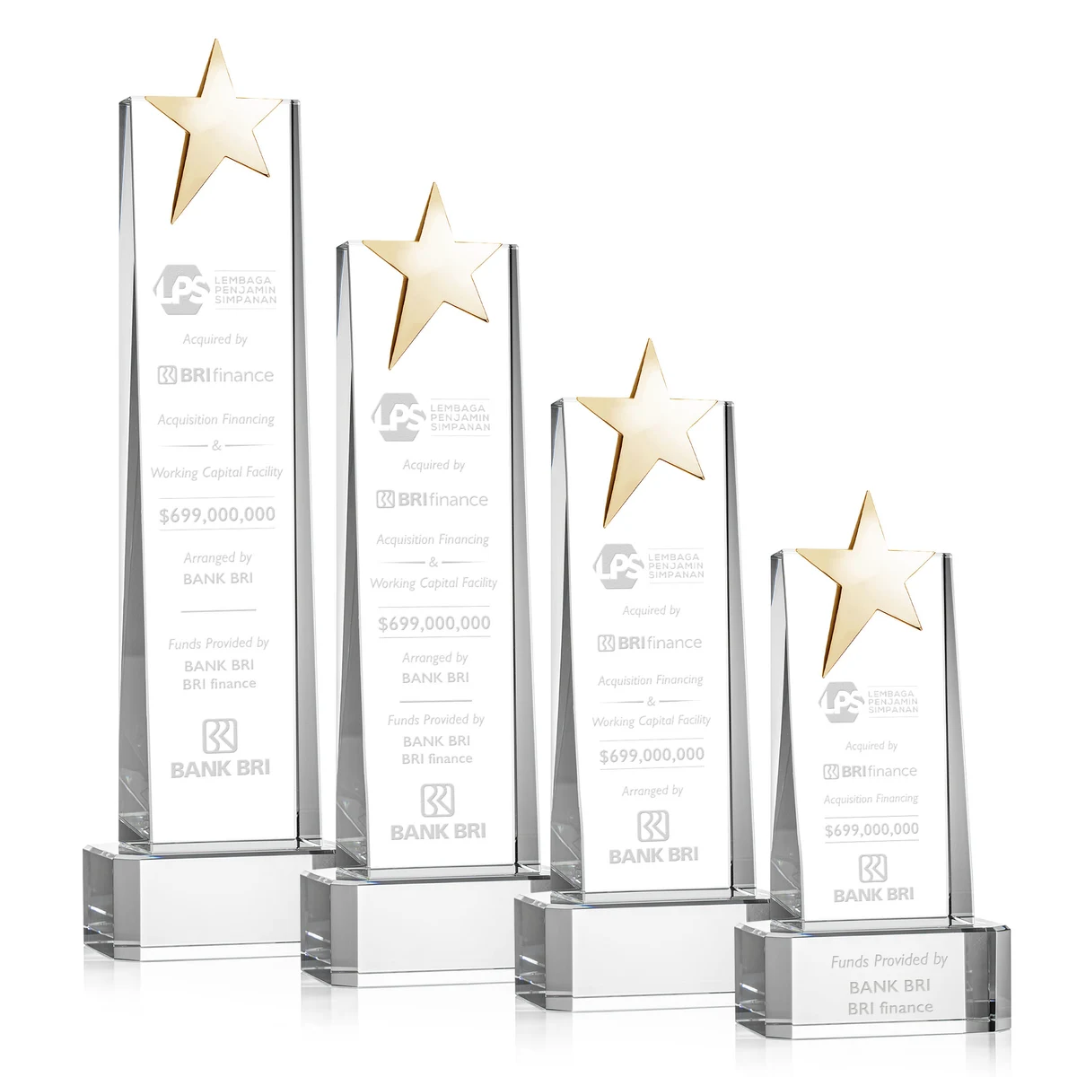 Fanshaw Gold Star Award on Base - Clear 1