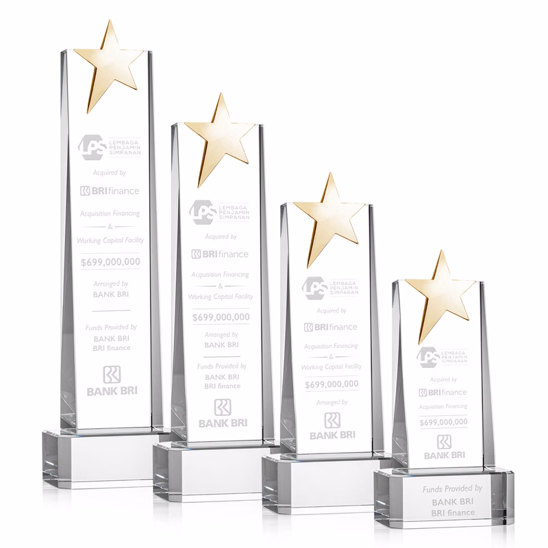 Fanshaw Gold Star Award on Base - Clear