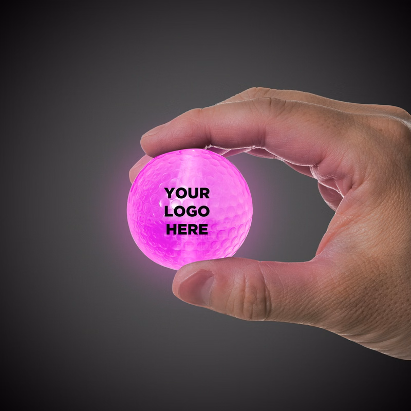 PINK GLOW FLYER GOLF BALL (with a 1 1/2'' Jumbo Lightstick)