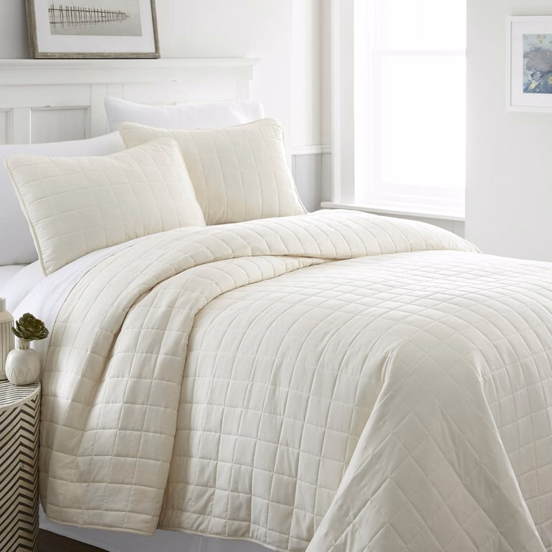 Quilted Coverlet Sets - Ivory Twin 2 Piece