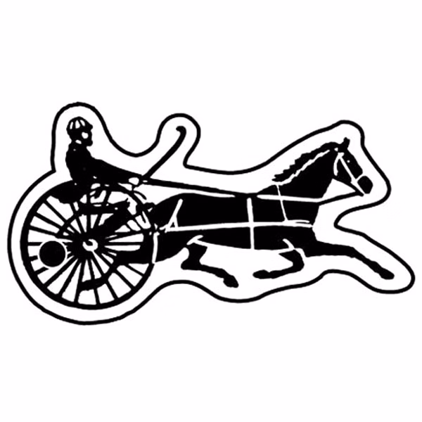 Horse w/Sulky Key Tag - Spot Color