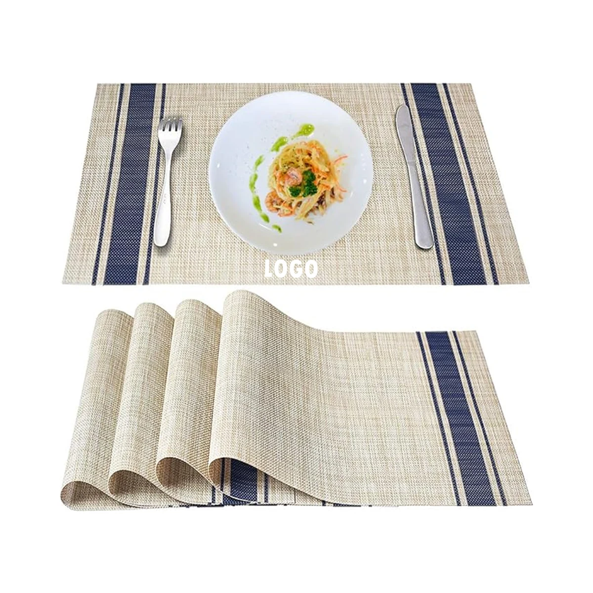 Cross Weave Woven Vinyl Place Mat 1