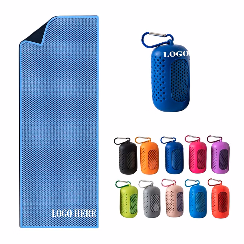 Portable Sport Cooling Towel In Silicone Holder