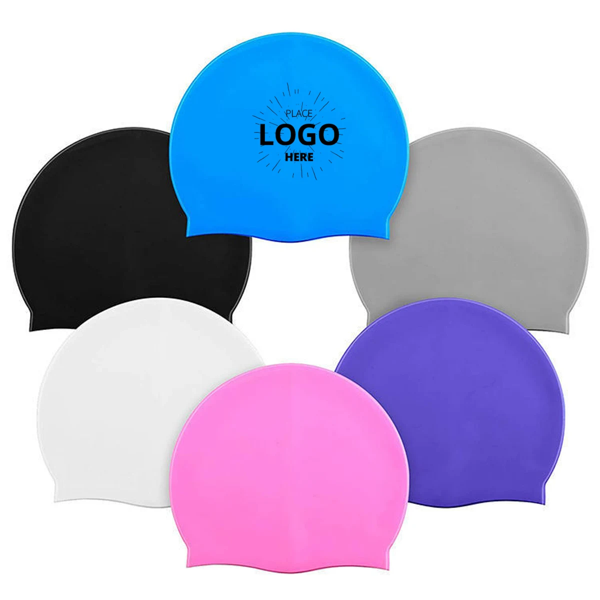 Blank Waterproof Silicone Swimming Hat 1