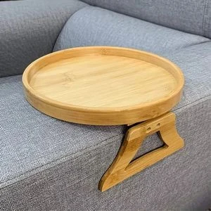 Bamboo Armrest Couch Tray Table 1