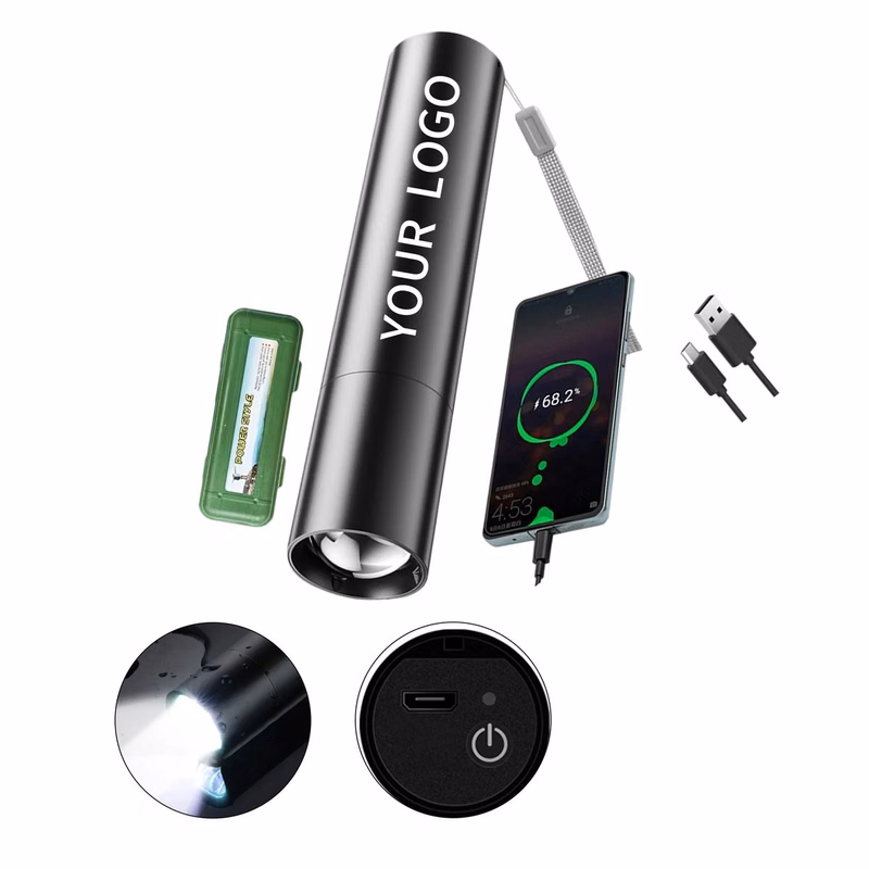 Rechargeable Power Bank with LED Flashlight