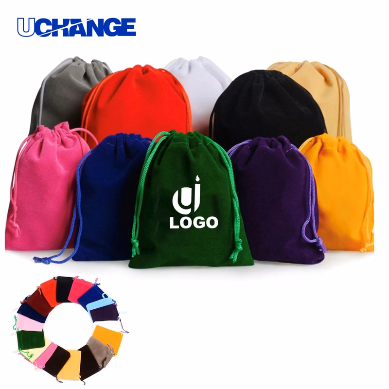 Large Velvet Drawstring Bag Organizer 6" x 8"