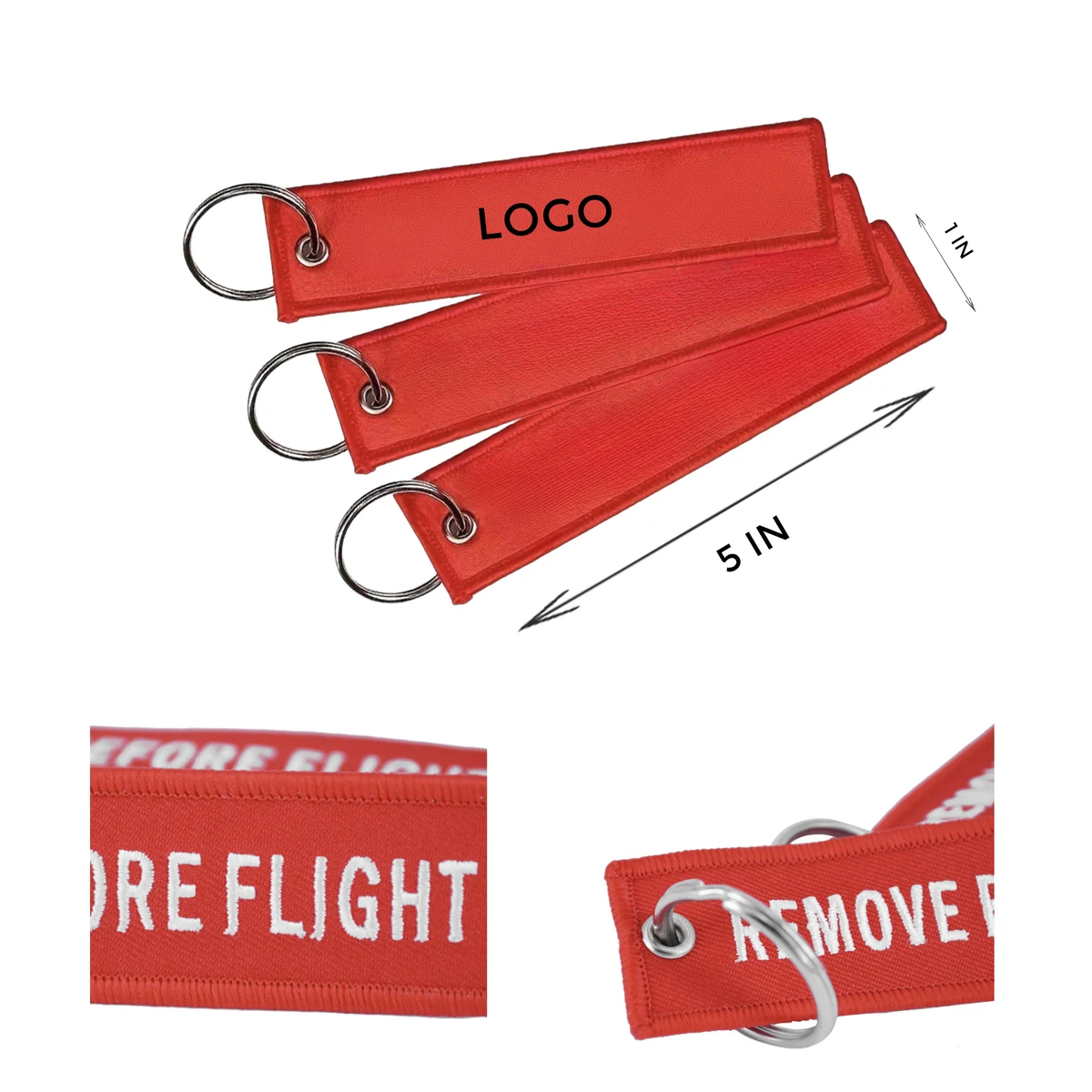 Stylish Embroidery Woven Strip Keychain 1
