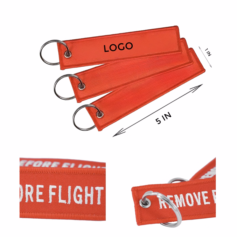 Stylish Embroidery Woven Strip Keychain