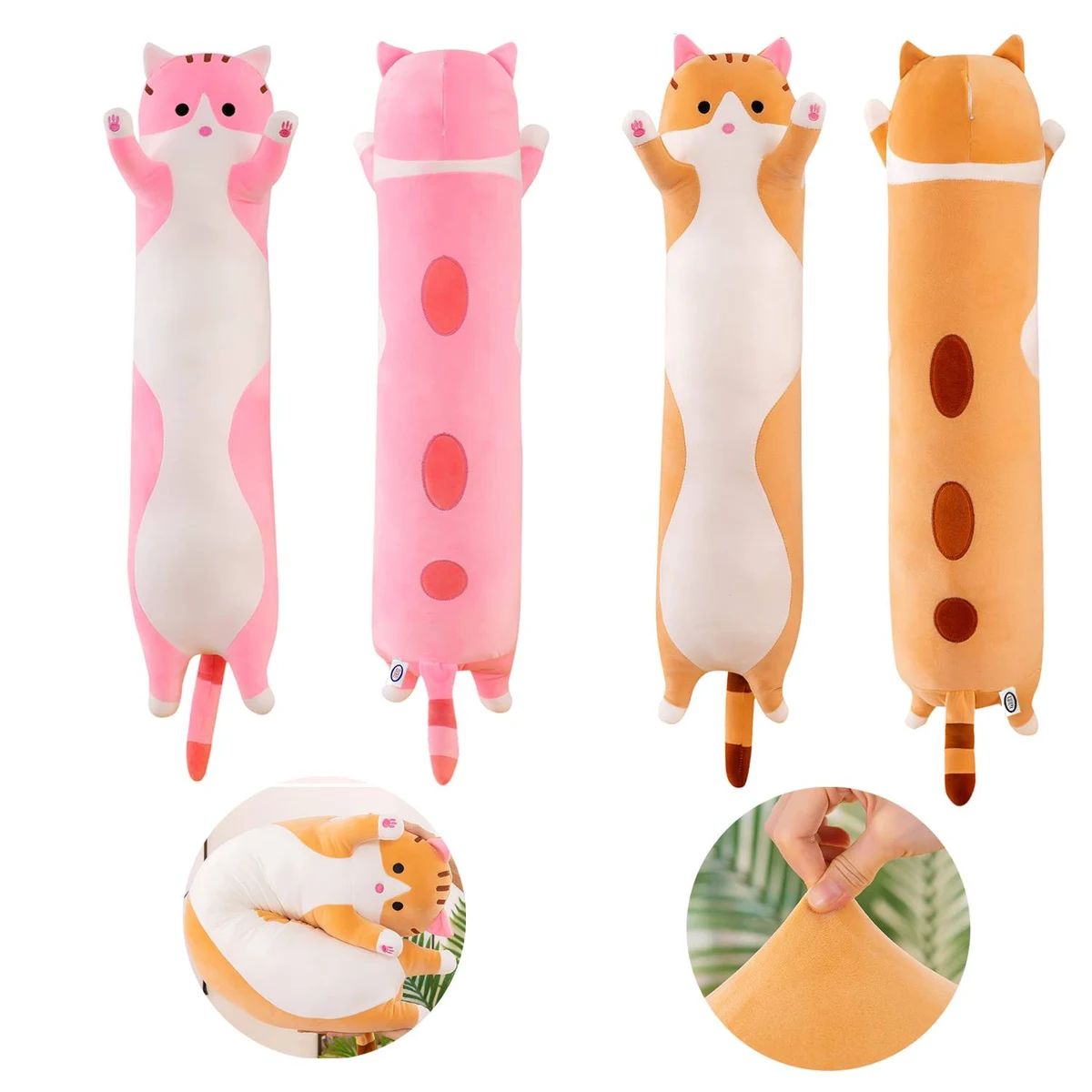 Cute Cartoon Cat Soft Long Body Pillow 1
