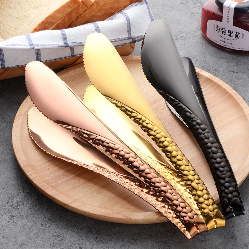 Stainless Steel Non-Slip Easy Grip Cooking Tongs Steak Clamp 1