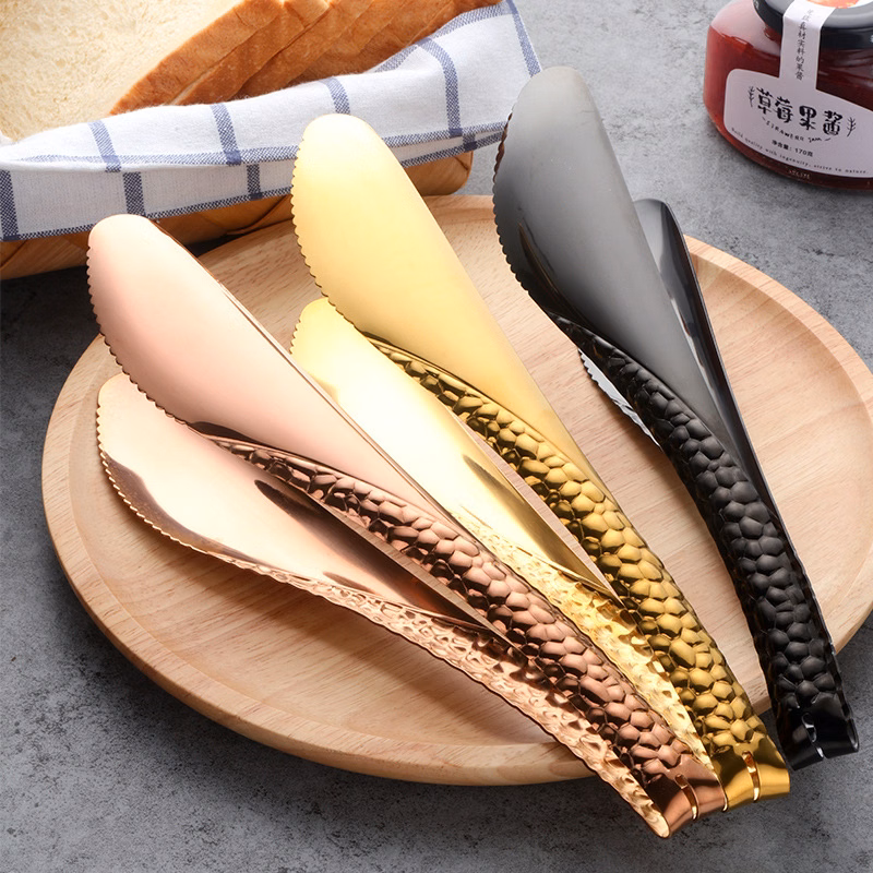 Stainless Steel Non-Slip Easy Grip Cooking Tongs Steak Clamp