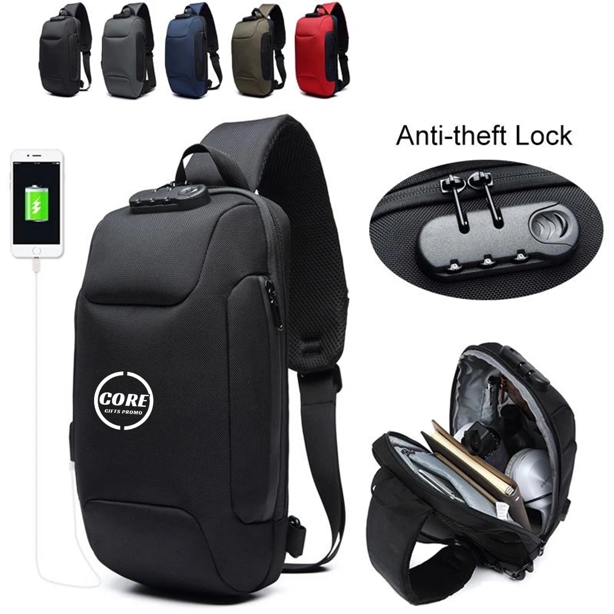 Anti Theft Usb Recharging Sling Crossbody Backpack 1