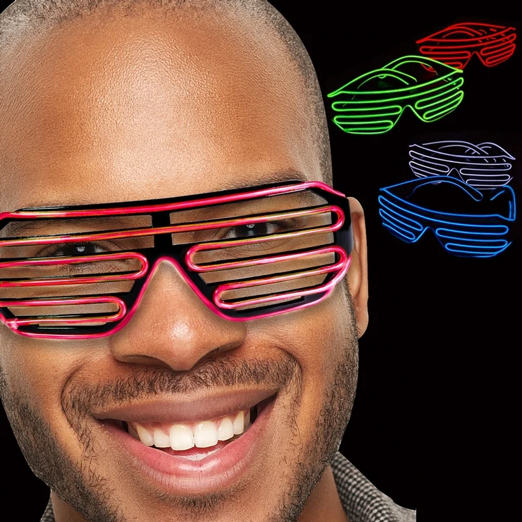 LED Slotted EL Sunglasses - Variety of Colors 1