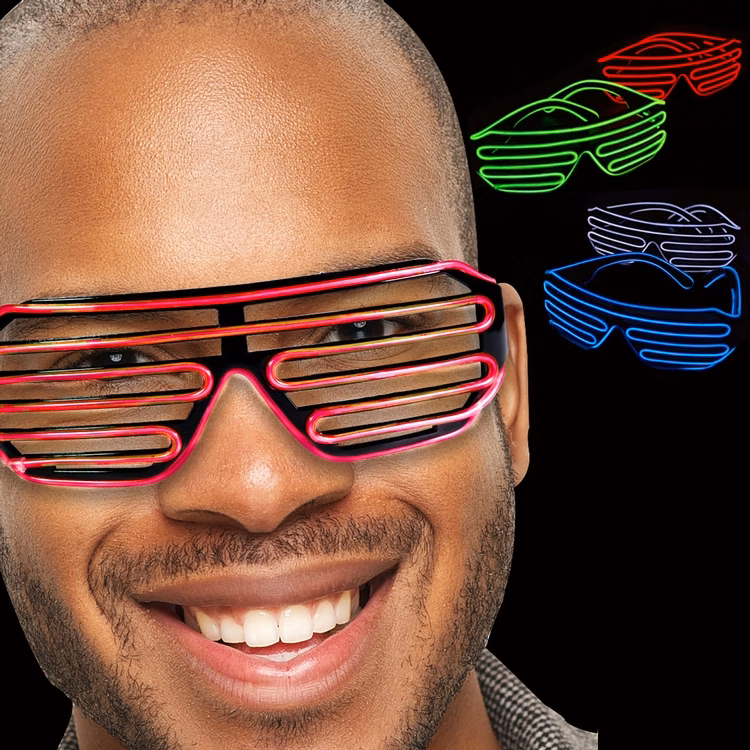 LED Slotted EL Sunglasses - Variety of Colors