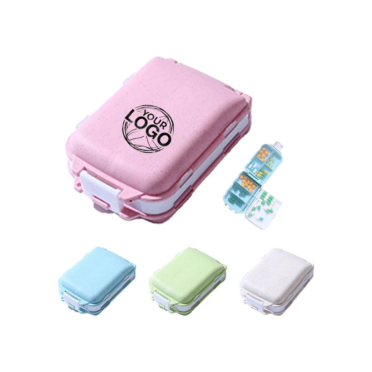 Portable 3-Tier 8-Compartment Pill Box 1