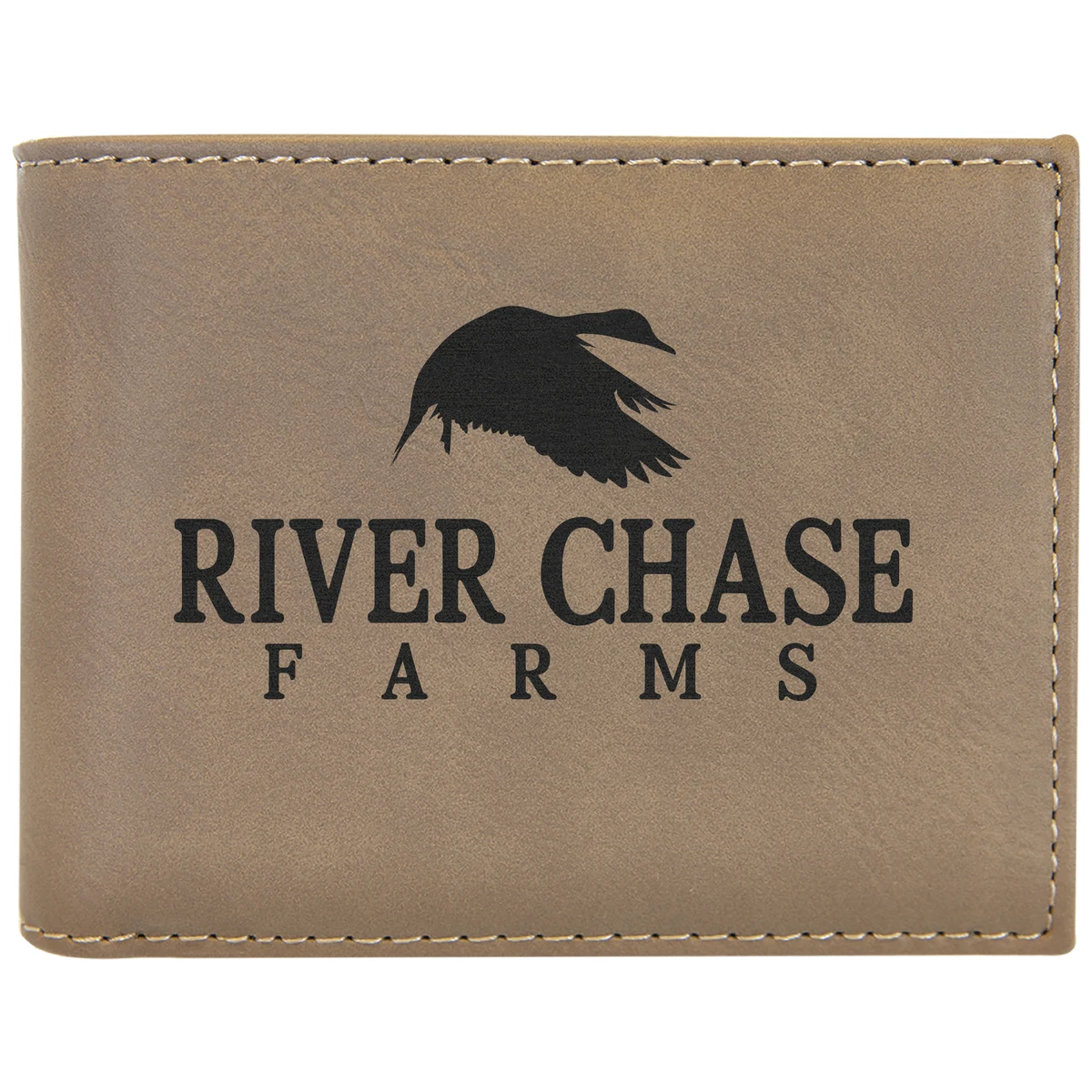 Light Brown Leatherette Bi-Fold Wallet w/ Flip ID Display 1