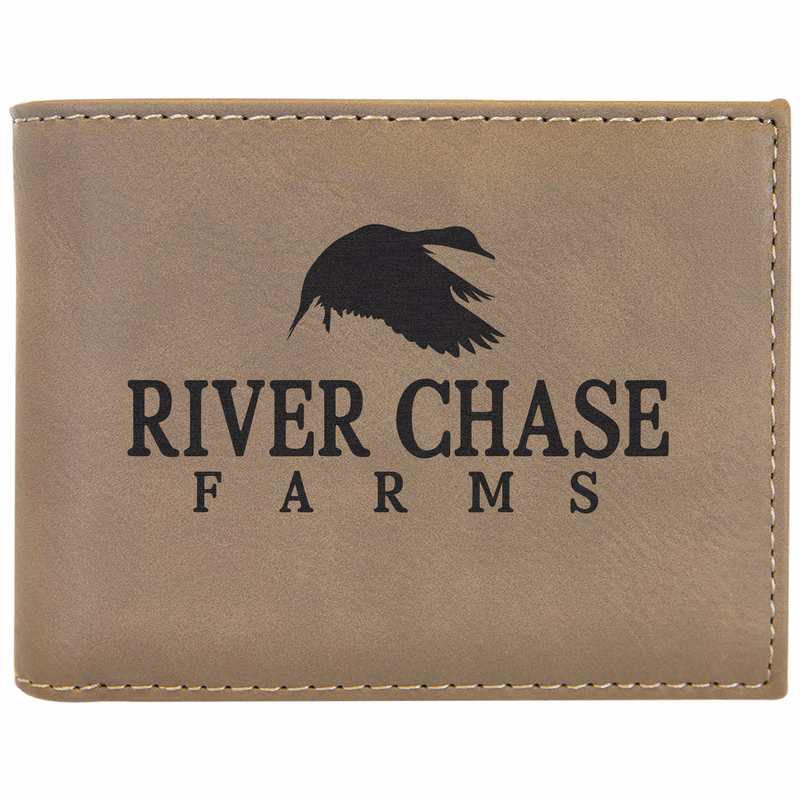 Light Brown Leatherette Bi-Fold Wallet w/ Flip ID Display