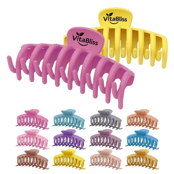 Custom 4.3" Oversized PS Hair Claw Clips With Non Slip Design — Beauty Promo Item 1