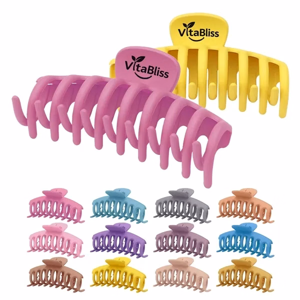Custom 4.3" Oversized PS Hair Claw Clips With Non Slip Design — Beauty Promo Item