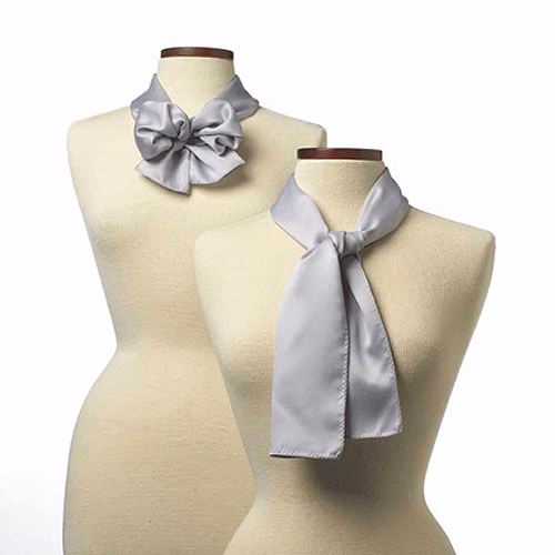 Light Gray Polyester Satin Scarf - 8"x45"