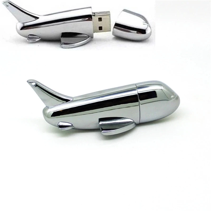 Silver Airplane Shaped USB Flash Drive 1