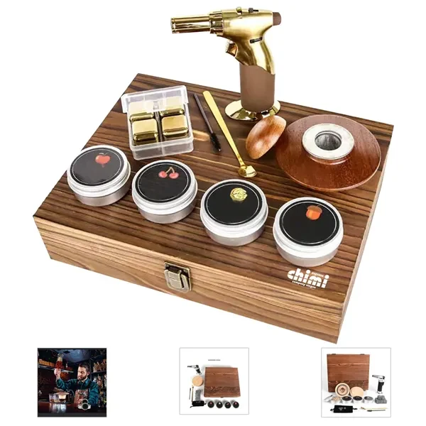 18pcs Whiskey Smoker Kit with Wooden Box Gift Set 1