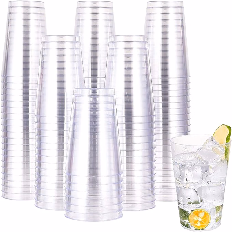 10oz Wedding Party Clear Disposable Hard Plastic Cups