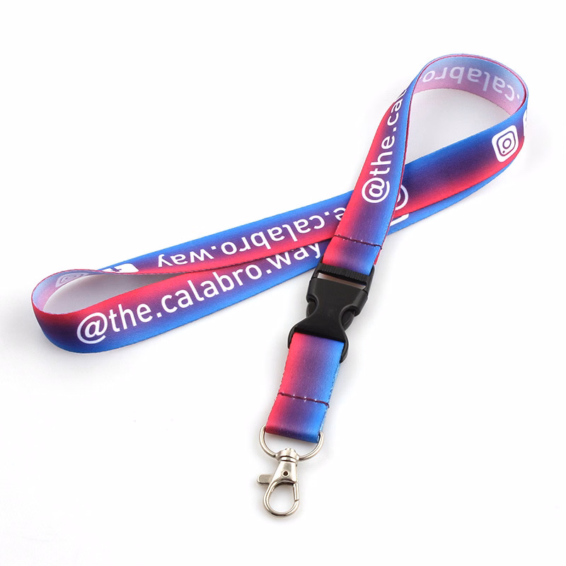 3/8" Custom Silkscreen Lanyards, Flat Ribbed Polyester