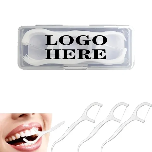 Custom Portable Dental Floss Pick with Toothpick — Durable Oral Care Giveaway 1
