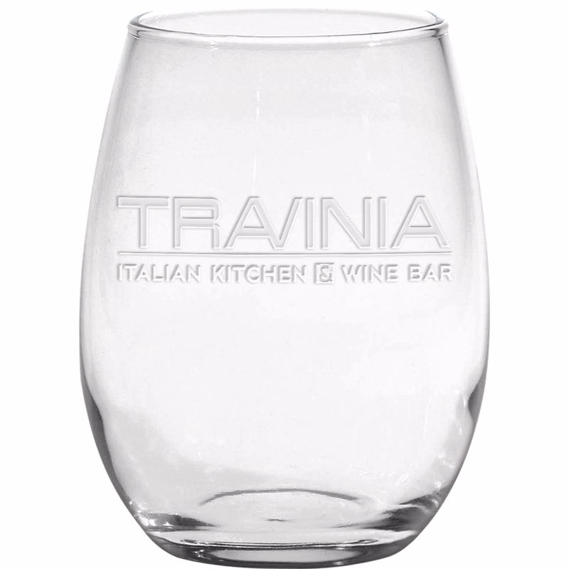 15 oz. Stemless White Wine - Deep Etched