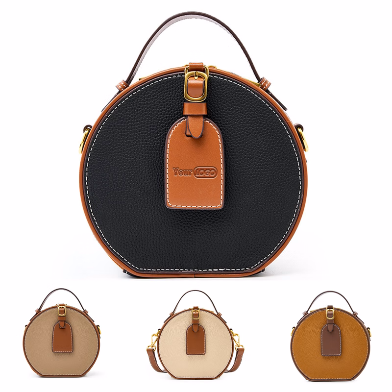 Genuine Leather Contrasting hand-held shoulder women's bag