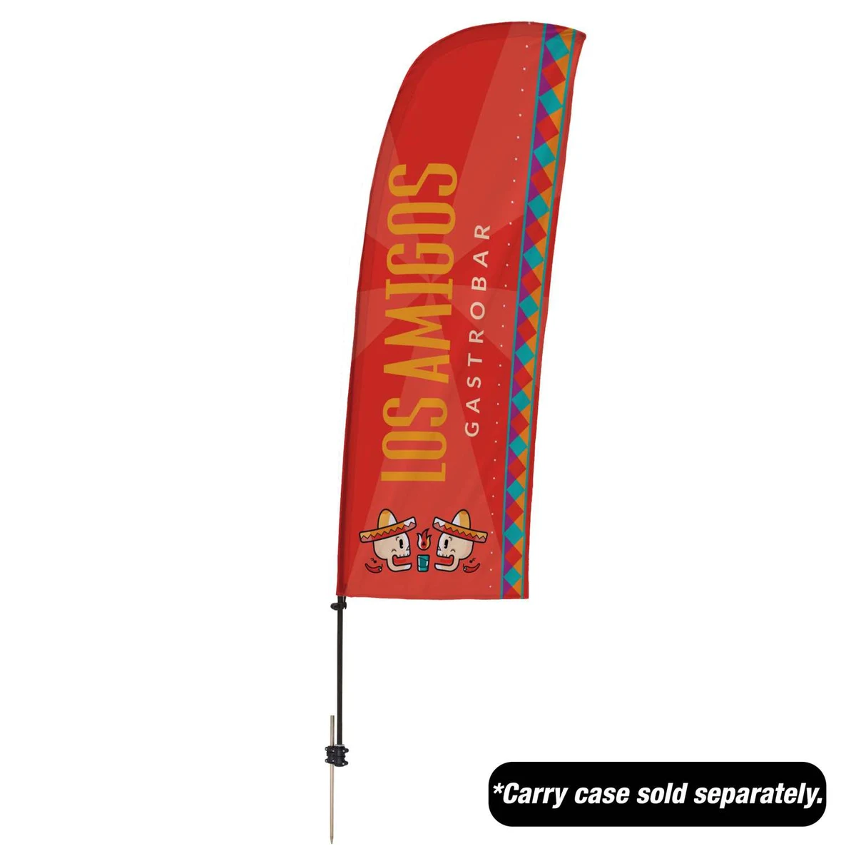 7.5' Value Blade Sail Sign Kit (Single-Sided with Spike Base) 1