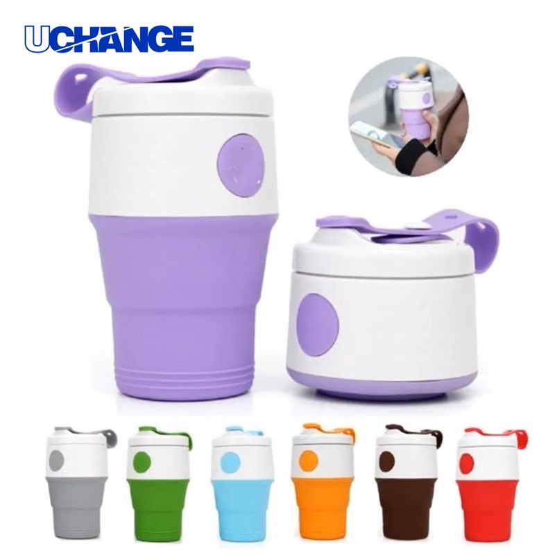 13oz Silicone Foldable Coffee Cup for Commuting & Travel