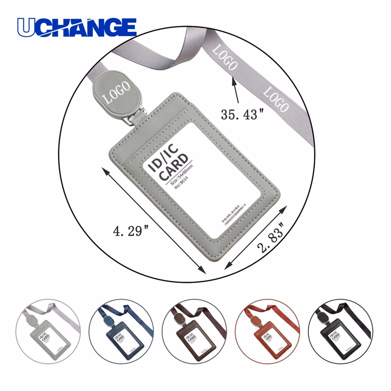 Drawstring Leather ID Card Holder