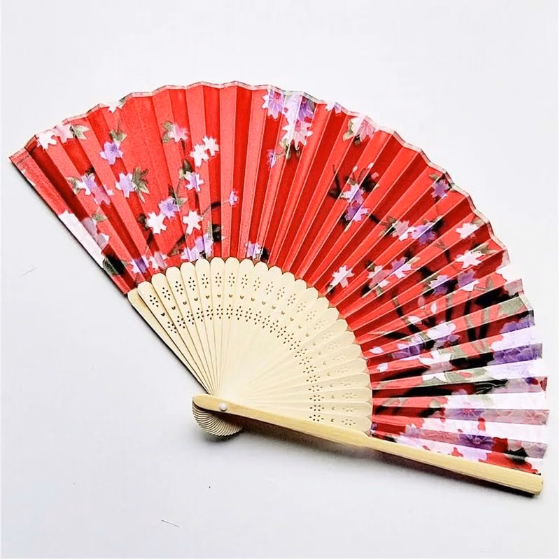 White Paper Hand Bamboo Folding Fan Handheld