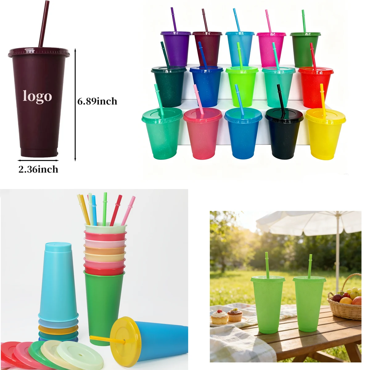 24oz Portable Plastic Juice Cup 1