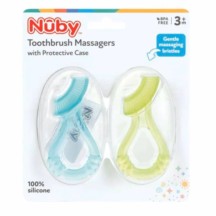 Nuby Toothbrush Massagers - 3 Mon+ 2 Pack