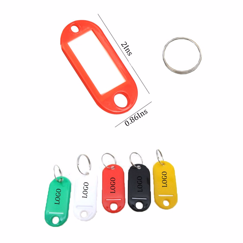 Colored Plastic Identification Keychain With Tag