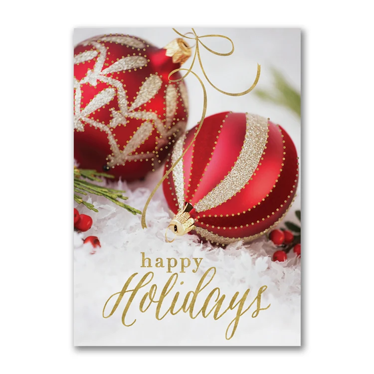 Golden Adornments Economy Holiday Card 1